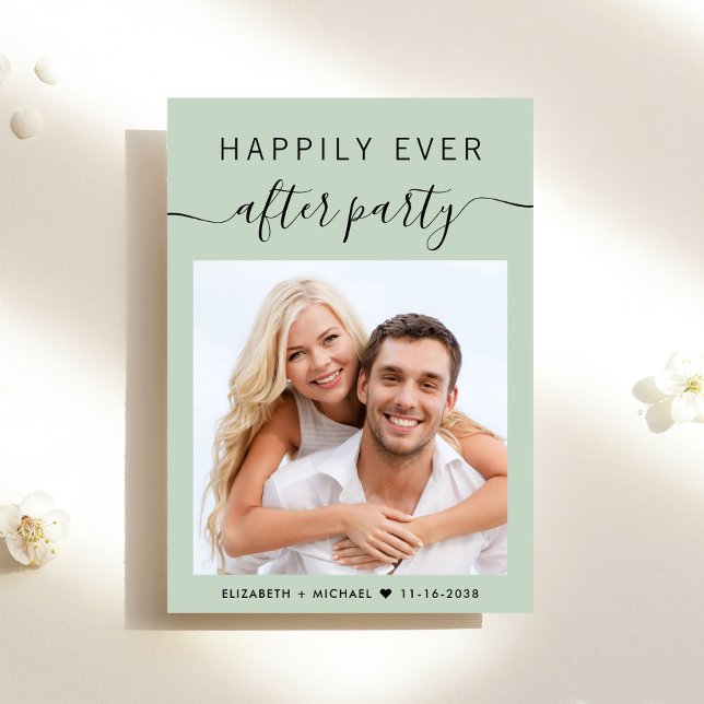 Invitation Heureusement Jamais Après La Réception De Mariage  (A chic Happily Ever After Party Invitation to set the tone for an unforgettable event)
