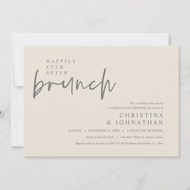 Invitation Heureusement Jamais Après Le Déjeuner Fête De Mari (Devant)
