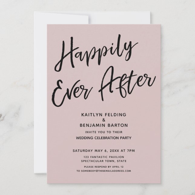 Invitation Heureusement Jamais Après Mariage Décontracté Fête (Devant)