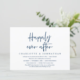 Invitation Heureusement Jamais Après, Mariage Elopement Diner