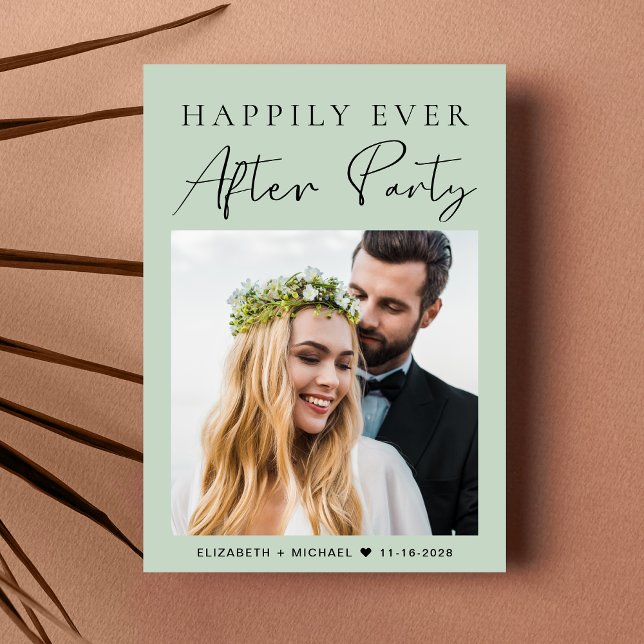 Invitation Heureusement Jamais Après Photo Sage Mariage Récep (Your love story deserves a grand celebration!)