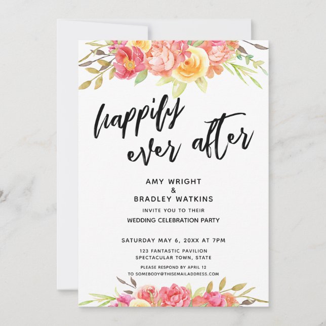 Invitation Heureusement Jamais Après Réception De Mariage Flo (Devant)