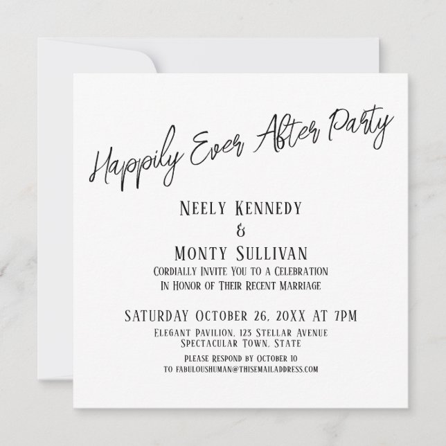Invitation Heureusement Jamais Après Une Fête Simple Post-Mar (Devant)