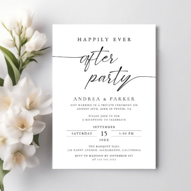 Invitation Heureusement Jamais Après Une Fête Simple Réceptio (Créateur téléchargé)
