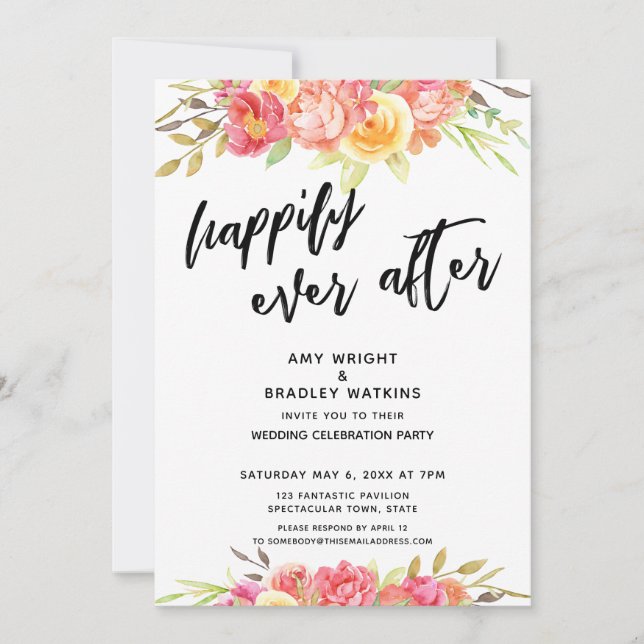 Invitation Heureusement Jamais Après Une Réception De Mariage (Devant)
