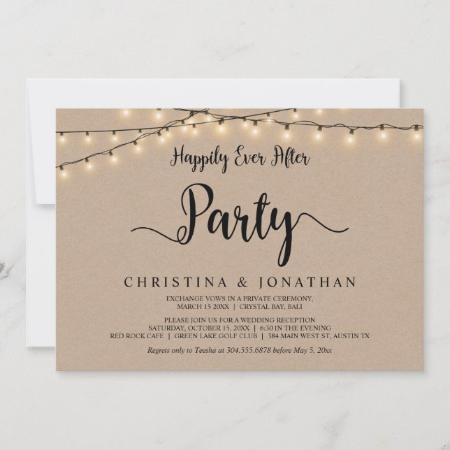 Invitation Heureusement toujours après la fête, String Lights (Devant)