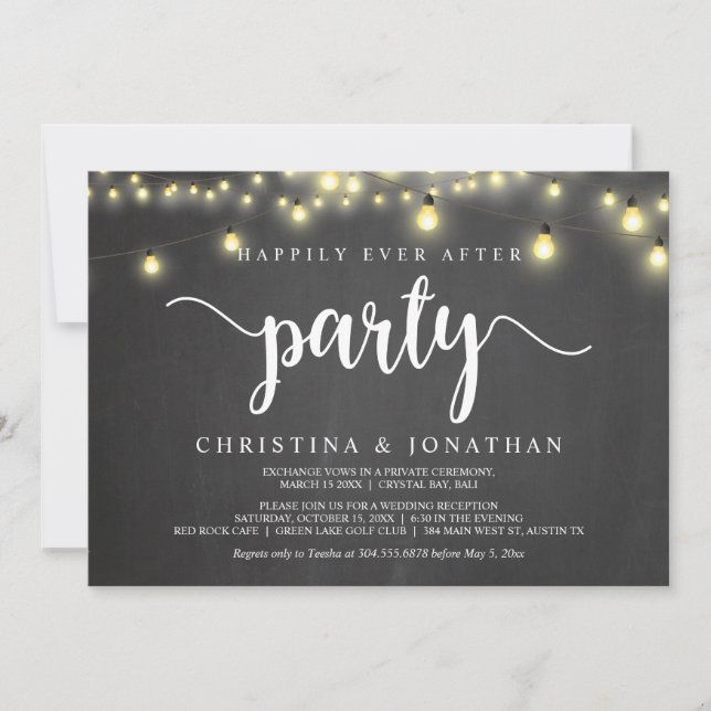 Invitation Heureusement toujours après la fête, String Lights (Devant)