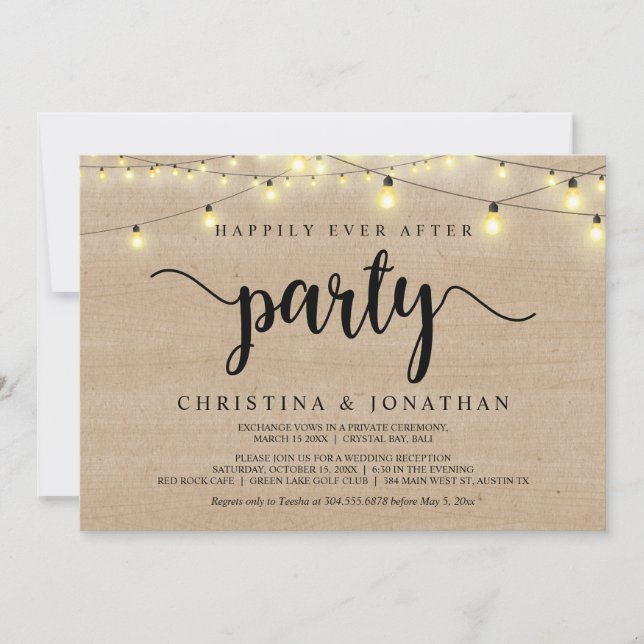 Invitation Heureusement toujours après la fête, String Lights (Devant)