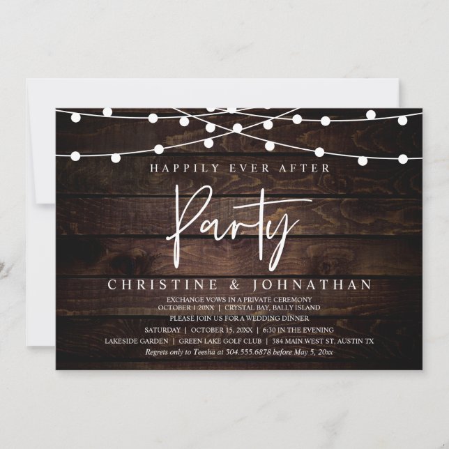 Invitation Heureusement toujours après la fête, String Lights (Devant)