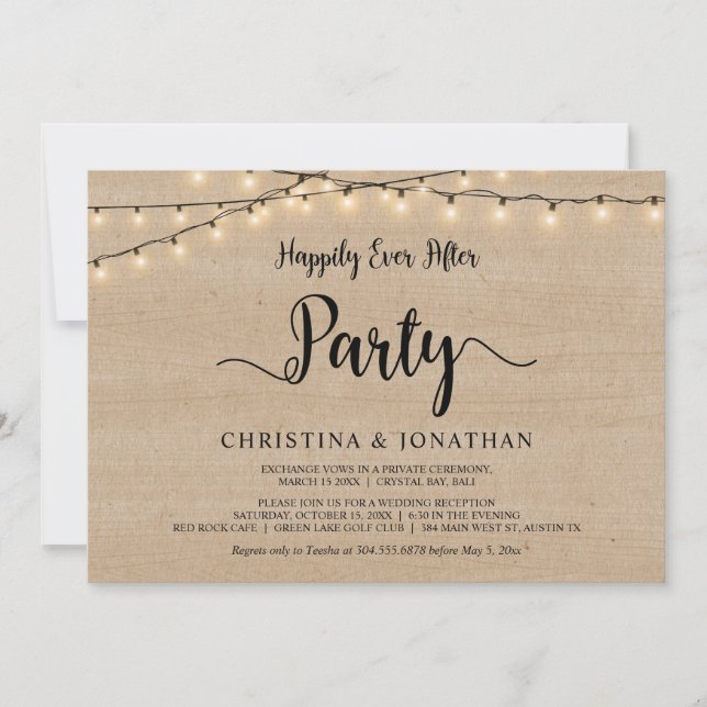 Invitation Heureusement toujours après la fête, String Lights (Devant)