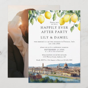 Invitation Heureux à jamais Citrons Florence Photo Mariage