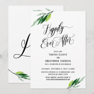 Invitation Heureux À Tout Jamais Greluchon Élégant de Feuilla