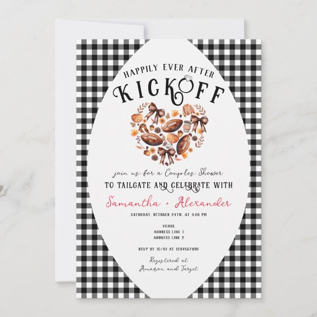 Invitation Heureux après Kickoff Automne Tailgate Couples Dou (Devant)