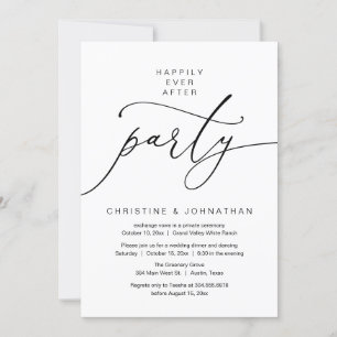 Invitation Heureux Après La Fête, Dîner D'Elopement Danser