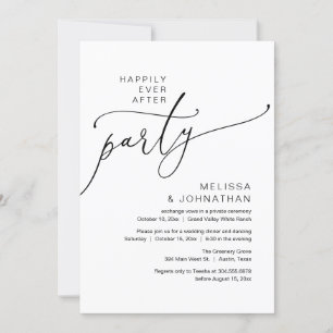 Invitation Heureux Après La Fête, Dîner D'Elopement Danser