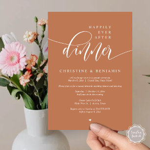 Invitation Heureux Après Le Dîner, Elopement Script Moderne