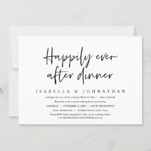Invitation Heureux Après Le Dîner, Mariage Elopement