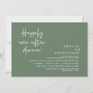 Invitation Heureux Après Le Dîner Mariage, Sage Green