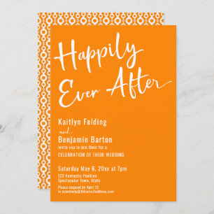 Invitation Heureux après Orange avec Motif rétro
