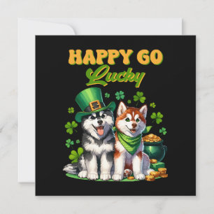 Invitation Heureux au Hasard Toutou Husky Mignon St. Patrick