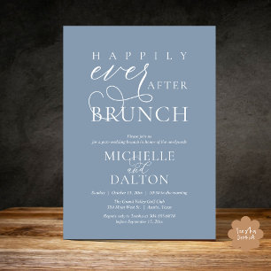 Invitation Heureux Jamais après Brunch beau Mariage de poste