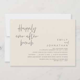 Invitation Heureux Jamais Après Brunch Mariage, Crème Gris So