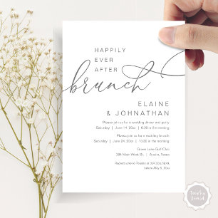 Invitation Heureux Jamais Après Brunch, Mariage Elopement Par