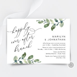 Invitation Heureux Jamais Après Brunch Party Green Elopement