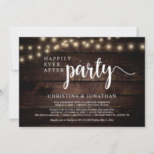 Invitation Heureux Jamais Après La Fête De L'Élopement, Lumiè