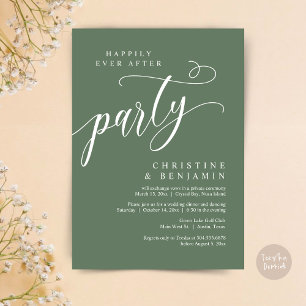 Invitation Heureux Jamais Après La Fête, Elopement Mariage