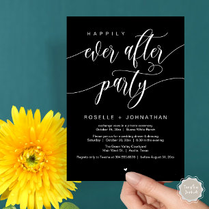 Invitation Heureux Jamais Après La Fête Moderne Dîner Mariage