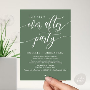 Invitation Heureux Jamais Après La Fête Moderne Dîner Mariage