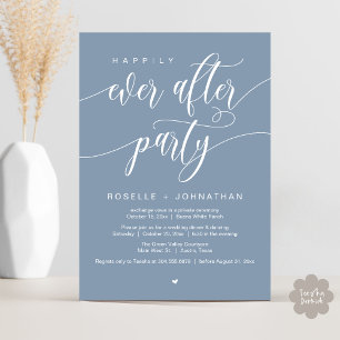 Invitation Heureux Jamais Après La Fête Moderne Dîner Mariage