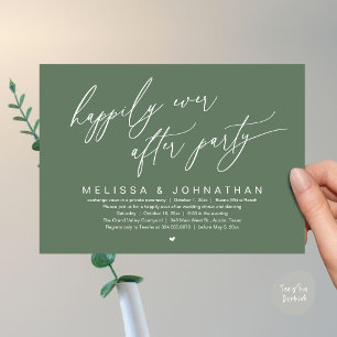 Invitation Heureux Jamais Après La Fête Moderne Dîner Mariage