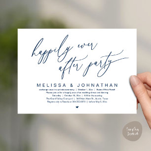 Invitation Heureux Jamais Après La Fête Moderne Dîner Mariage