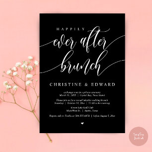 Invitation Heureux Jamais Après Le Brunch Elopement, Noir Cla
