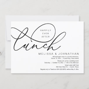 Invitation Heureux Jamais Après Le Déjeuner, Mariage Elopemen