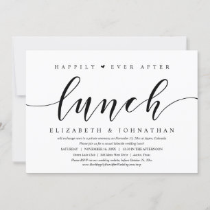 Invitation Heureux Jamais Après Le Déjeuner, Mariage Elopemen