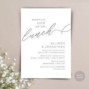 Invitation Heureux Jamais Après Le Déjeuner, Mariage, Gris So