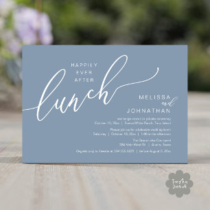 Invitation Heureux Jamais après le déjeuner Romantique Mariag