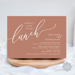 Invitation Heureux Jamais après le déjeuner Romantique Mariag