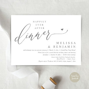 Invitation Heureux Jamais Après Le Dîner Coeur Mariage