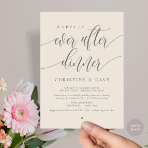 Invitation Heureux Jamais Après Le Dîner D'Elopement, Crème G