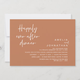 Invitation Heureux Jamais Après Le Dîner Mariage, Cuivre Brow