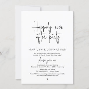 Invitation Heureux Jamais Après Le Dîner Mariage Elopement