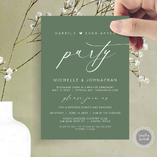 Invitation Heureux Jamais Après Le Dîner, Mariage Elopement