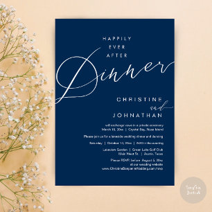 Invitation Heureux Jamais Après Le Dîner Mariage Elopement Sc