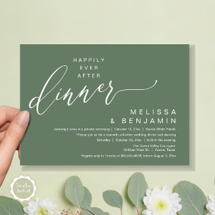 Invitation Heureux Jamais Après Le Dîner Mariage Parti romant