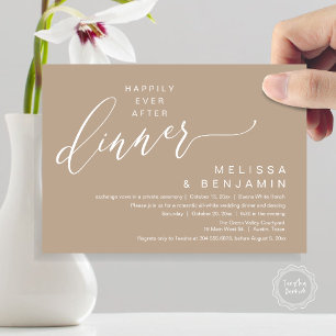 Invitation Heureux Jamais Après Le Dîner Mariage Parti romant