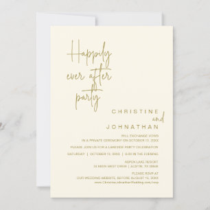 Invitation Heureux Jamais après le parti Mariage Elopement